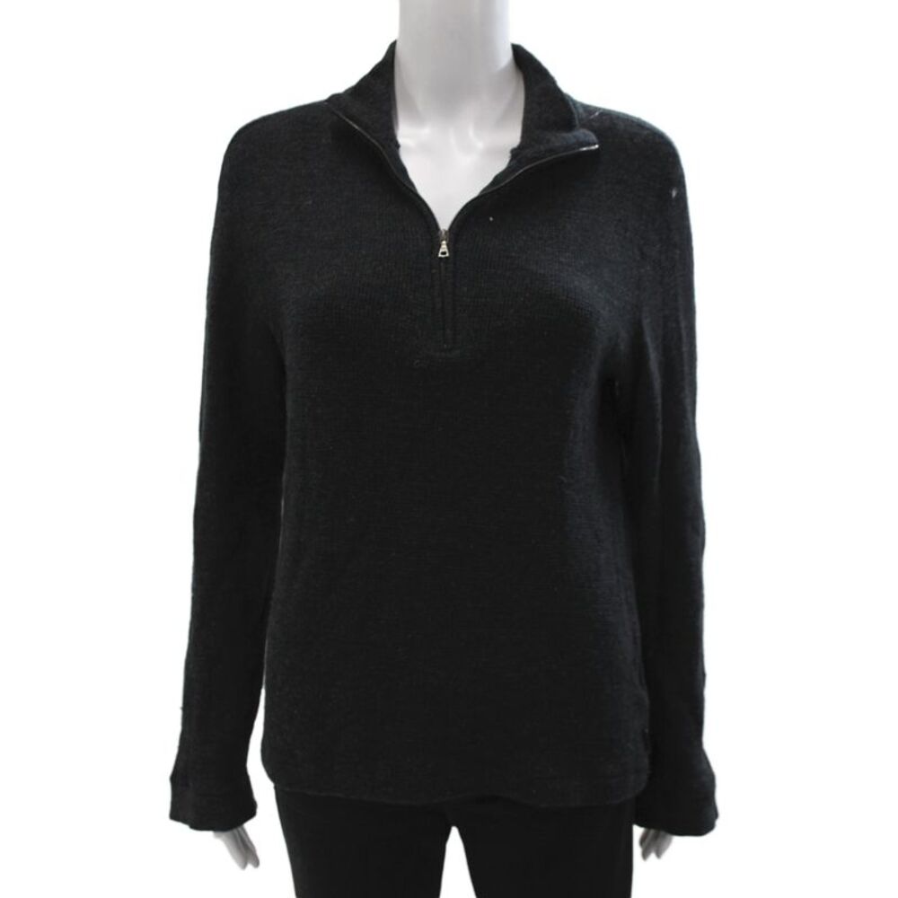 RLX Ralph Lauren Womens Collared Black Wool Pullover Sweater Long Sleeve Size M